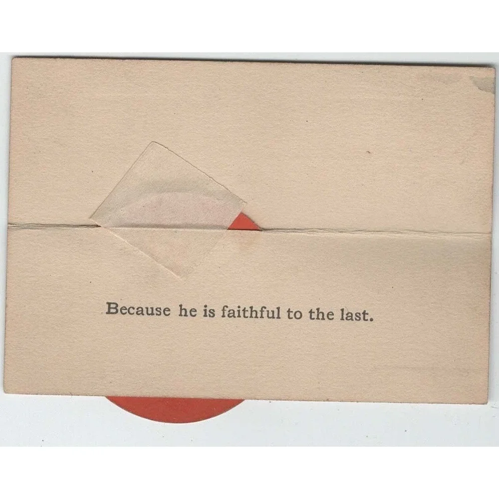 Vintage Mechanical Riddle Place Cards Red Sun Face Novelty Ephemera Set of 3